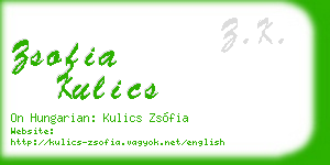 zsofia kulics business card